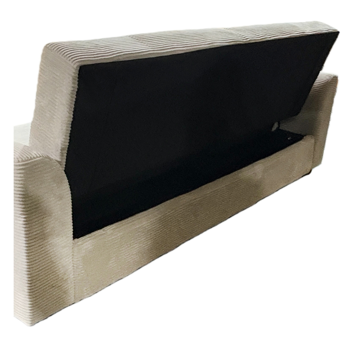 Καναπές Κρεβάτι VALMERO Μπεζ Ύφασμα/Ξύλο 216x85x85cm