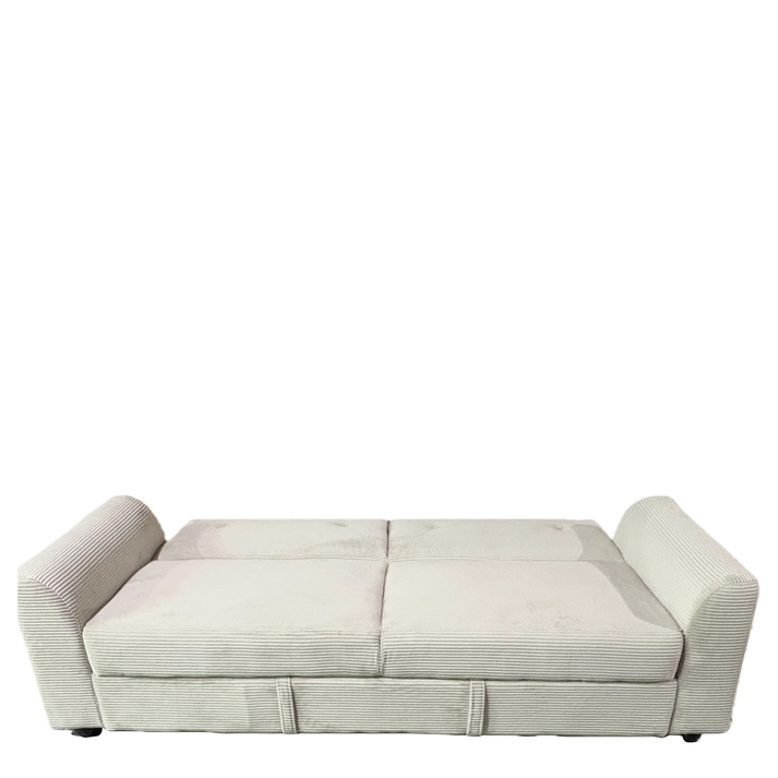 Καναπές Κρεβάτι VALMERO Μπεζ Ύφασμα/Ξύλο 216x85x85cm