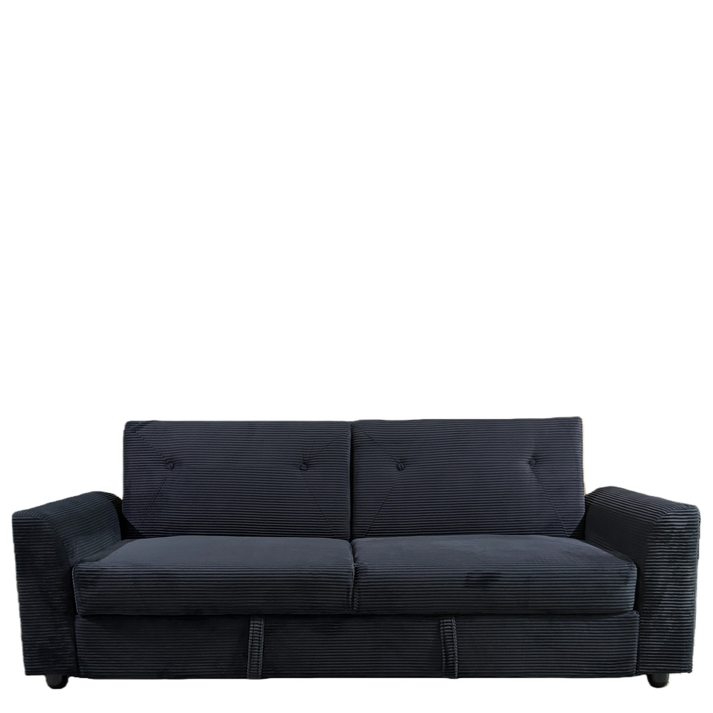 Καναπές Κρεβάτι VALMERO Μαύρο Ύφασμα/Ξύλο 216x85x85cm