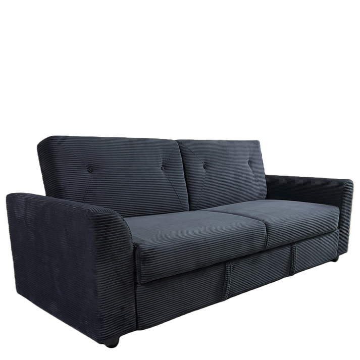 Καναπές Κρεβάτι VALMERO Μαύρο Ύφασμα/Ξύλο 216x85x85cm