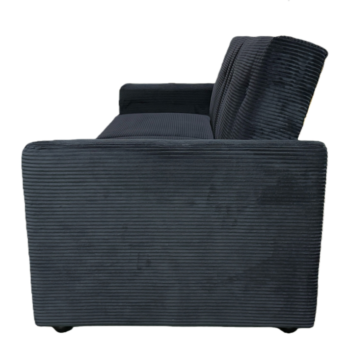 Καναπές Κρεβάτι VALMERO Μαύρο Ύφασμα/Ξύλο 216x85x85cm