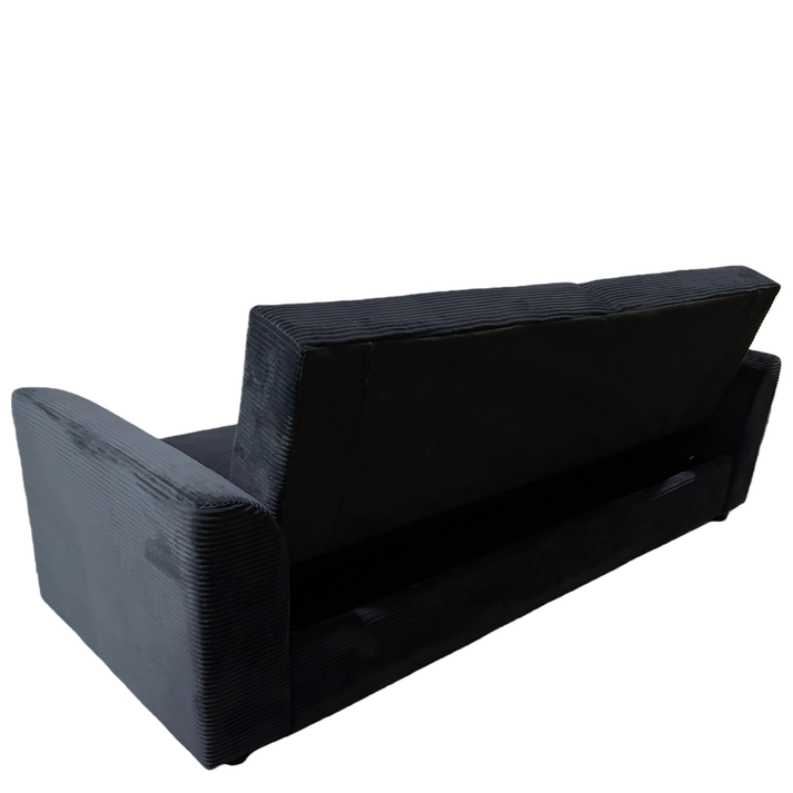 Καναπές Κρεβάτι VALMERO Μαύρο Ύφασμα/Ξύλο 216x85x85cm