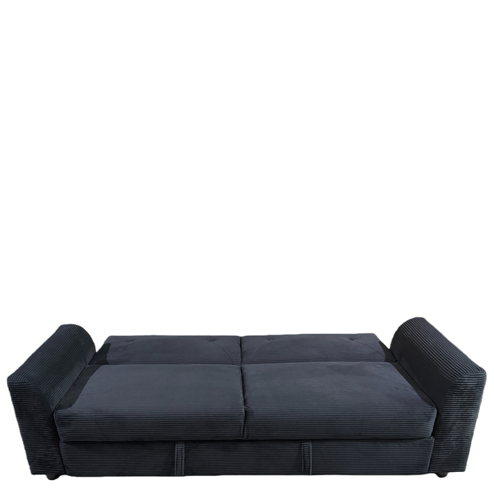 Καναπές Κρεβάτι VALMERO Μαύρο Ύφασμα/Ξύλο 216x85x85cm