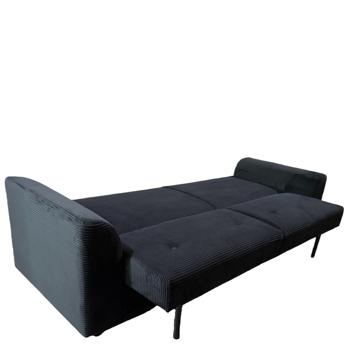 Καναπές Κρεβάτι VALMERO Μαύρο Ύφασμα/Ξύλο 216x85x85cm