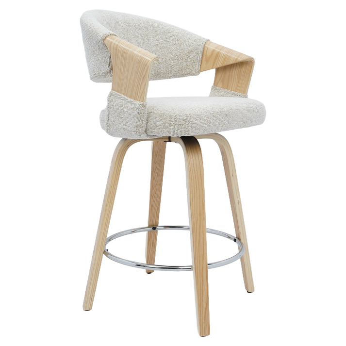 Σκαμπό Bar VIONARA Μπεζ/Φυσικό 55x52.5x95cm