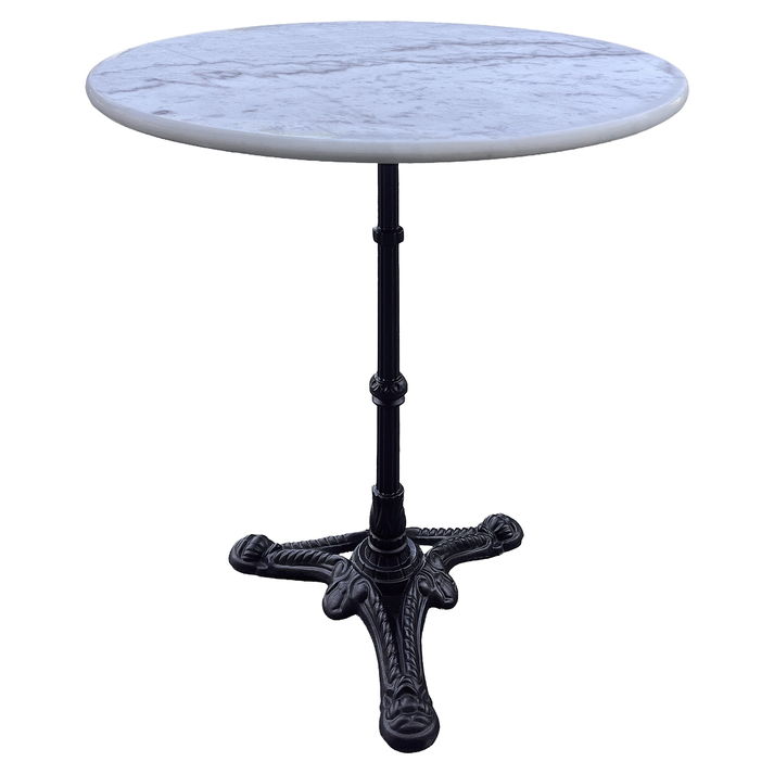 Τραπέζι Κήπου LAPIDERA Λευκό/Μαύρο Μάρμαρο/Μέταλλο Φ60x71cm