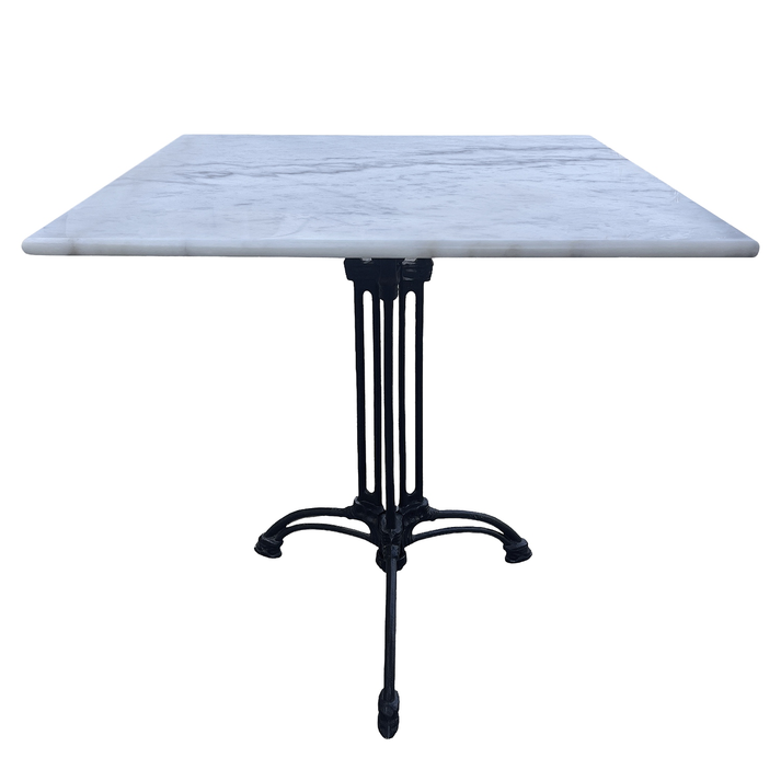 Τραπέζι Κήπου QUADRILIS Λευκό/Μαύρο Μάρμαρο/Μέταλλο 70x70x71cm