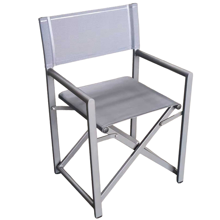 Καρέκλα Σκηνοθέτη TERALLIS Γκρι Σκούρο Ύφασμα/Αλουμίνιο 56x48x86cm