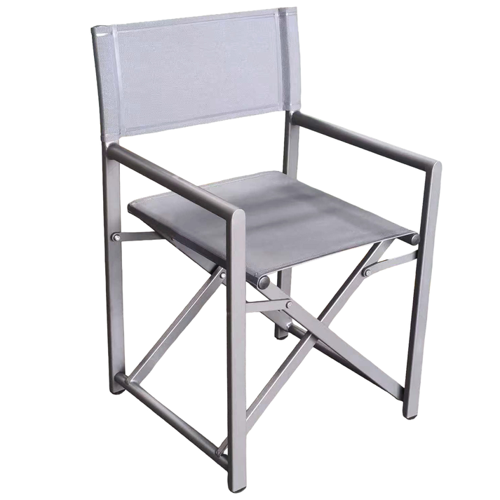 Καρέκλα Σκηνοθέτη TERALLIS Γκρι Σκούρο Ύφασμα/Αλουμίνιο 56x48x86cm