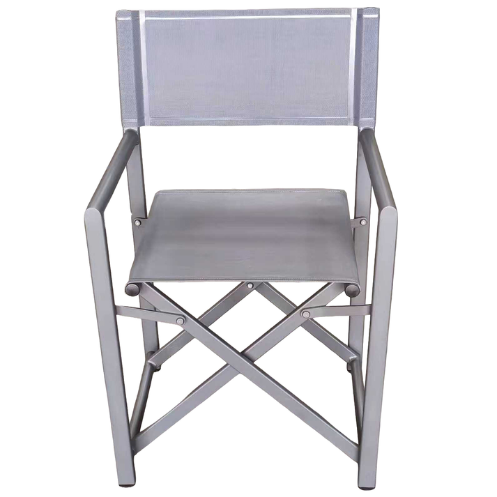 Καρέκλα Σκηνοθέτη TERALLIS Γκρι Σκούρο Ύφασμα/Αλουμίνιο 56x48x86cm