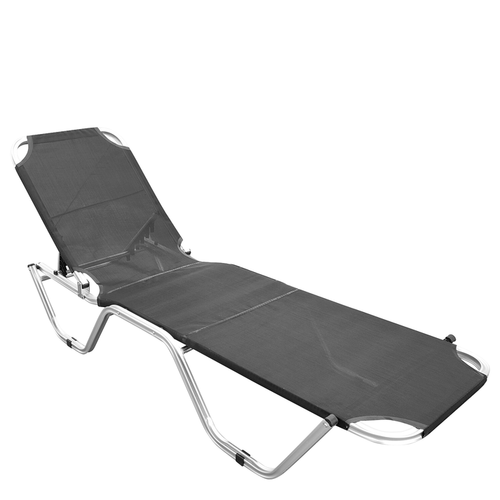 Ξαπλώστρα Παραλίας ADRENOX Γκρι/Ασημί Αλουμίνιο/Textilene 195x60x30cm