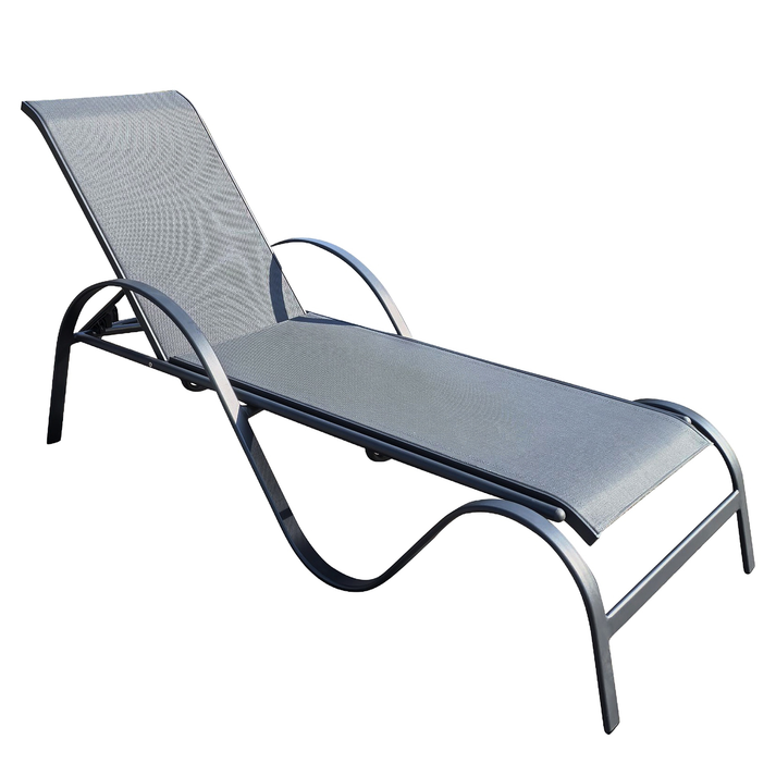 Ξαπλώστρα Παραλίας ORVENA Γκρι Αλουμίνιο/Textilene 205x65x52cm