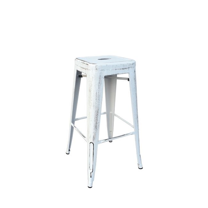 RELIX Σκαμπό Bar-Pro, Στοιβαζόμενο, Μέταλλο Βαφή Antique White