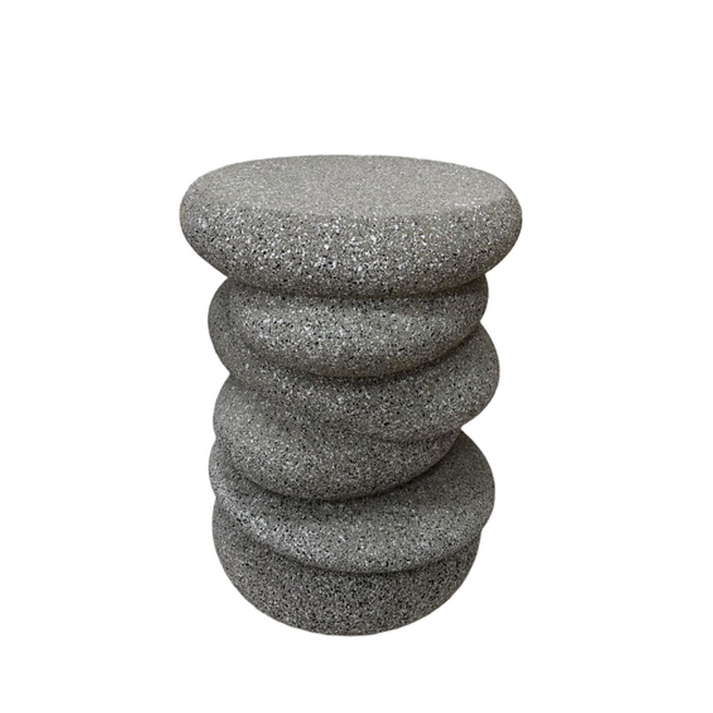 BALANCE SIDE TABLE STONE GREY 34x37x49.5cm
