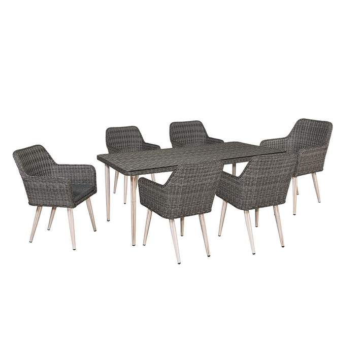 Τραπεζαρία Rattan Σέτ 7 Τεμαχίων