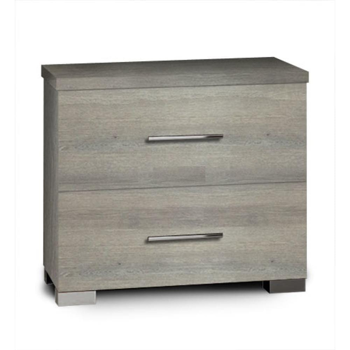 Κομοδίνο με 2 συρτάρια σταχτί