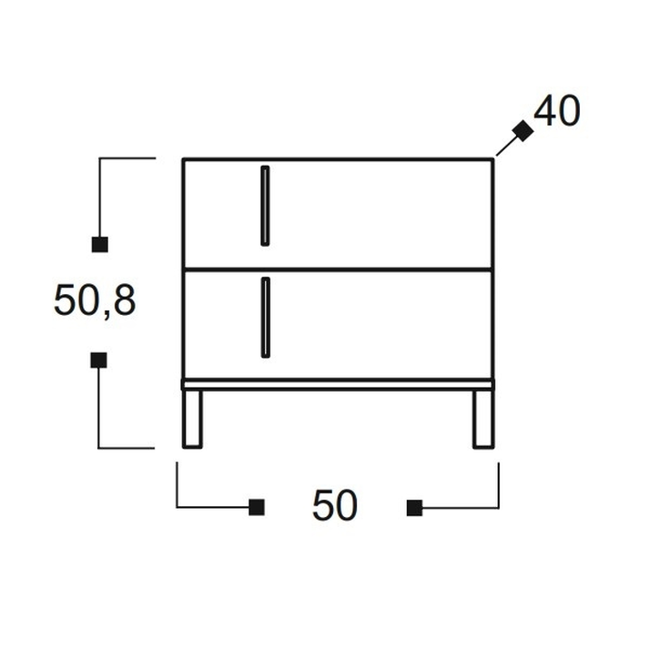 MOD Kομοδίνο Ελληνικής Κατασκευής 50x40xH50.80cm