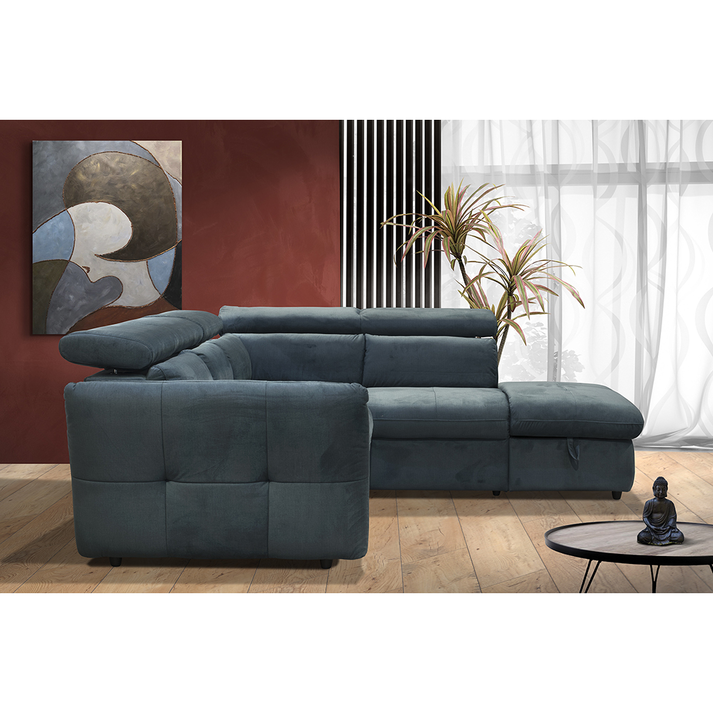 MONSERAT ΚΑΝΑΠΕΣ ΚΡΕΒΑΤΙ ΓΩΝΙΑ ΔΕΞΙΑ PETROL 254x224x90