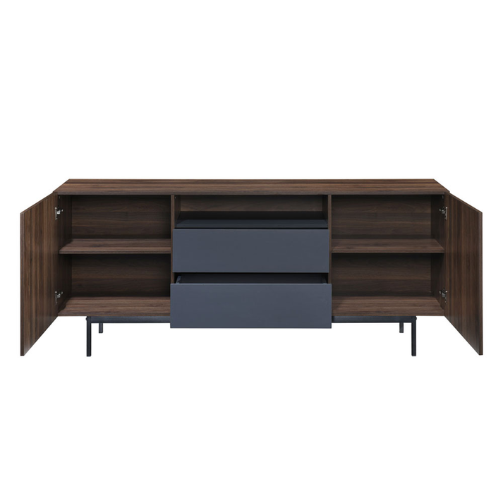 GROOVES ΜΠΟΥΦΕΣ 2ΠΟΡΤΕΣ 2ΣΥΡΤΑΡΙΑ ΚΑΡΥΔΙ ΓΚΡΙ 180x40x80