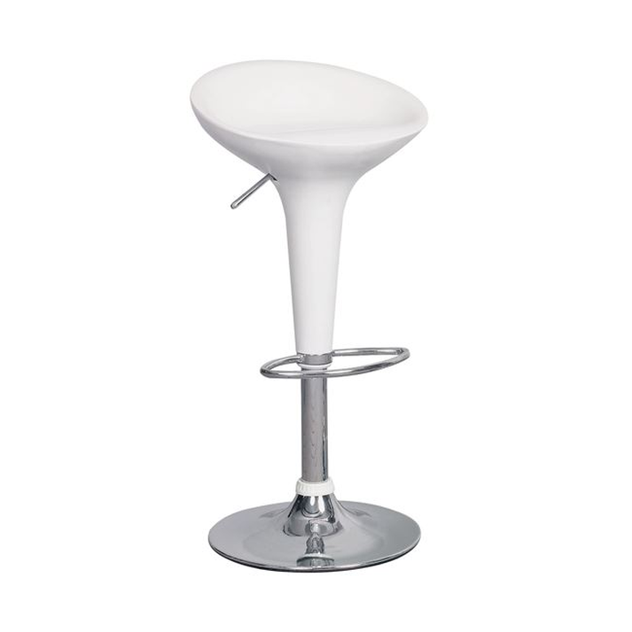 DISCO Σκαμπό BAR, Βάση Χρώμιο, ABS Άσπρο,Ρυθμιζόμενο Ύψος Περιστρεφόμενο