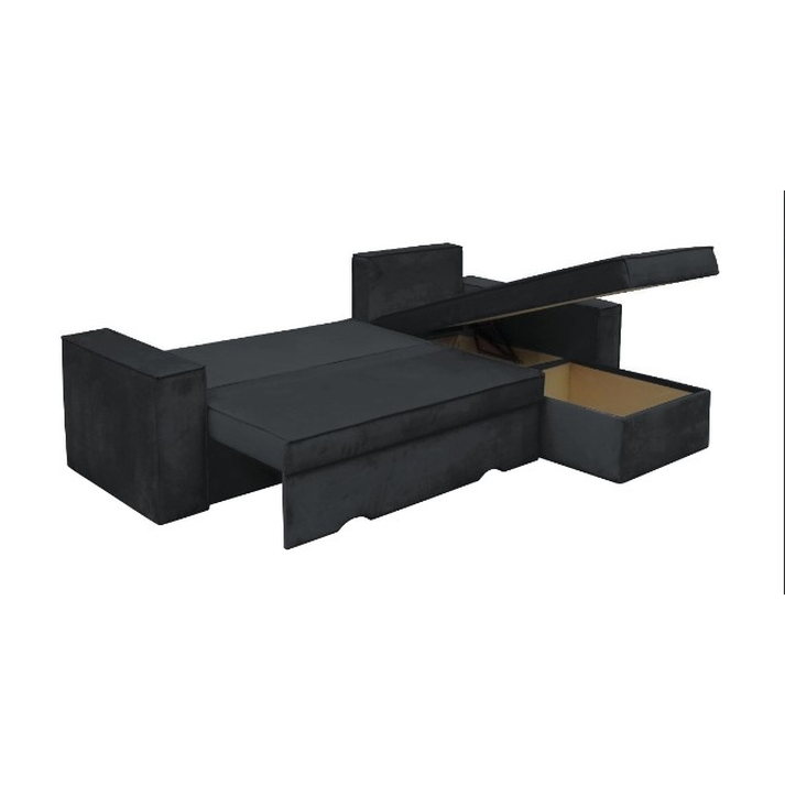 Καναπές Γωνιακός Αναστρέψιμος CAHABON Μαύρο 280x210x79cm