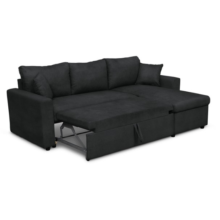 Καναπές Γωνιακός Αναστρέψιμος ULUA Μαύρο 225x148x81cm