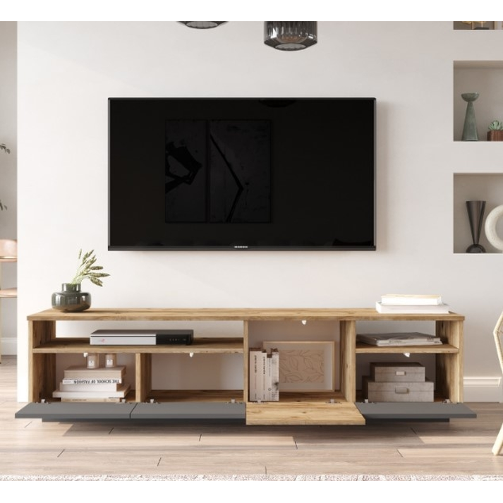 Έπιπλο Τηλεόρασης ESSEX Πεύκο/Ανθρακί Μοριοσανίδα 180x44.8x44.6cm