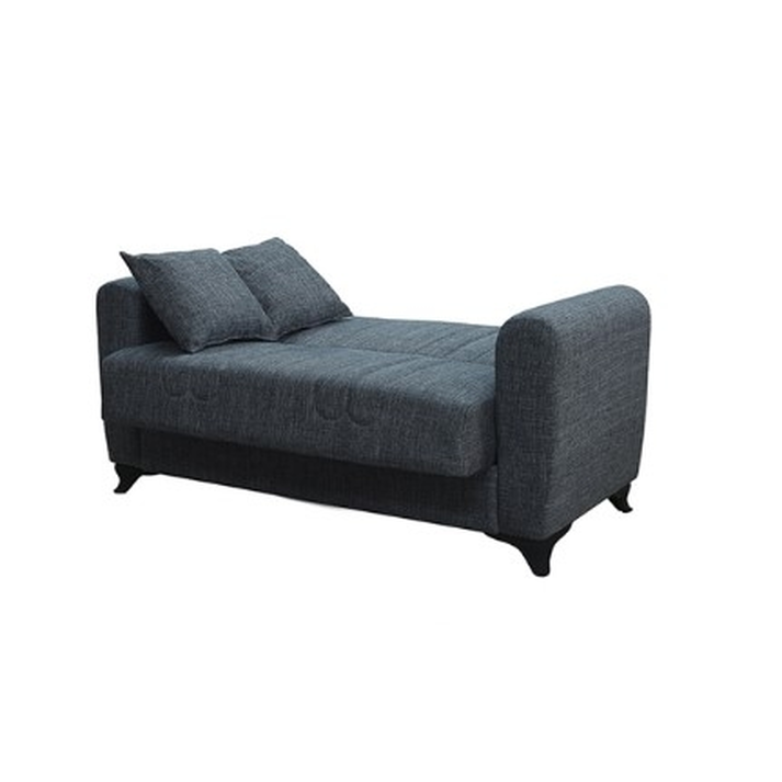MELINA DARK GREY ΥΦΑΣΜΑ 2ΘΕΣΙΟΣ ΚΑΝΑΠΕΣ/ΚΡΕΒΑΤΙ ΜΕ ΑΠΟΘ.ΧΩΡΟ 150Χ80εκ.