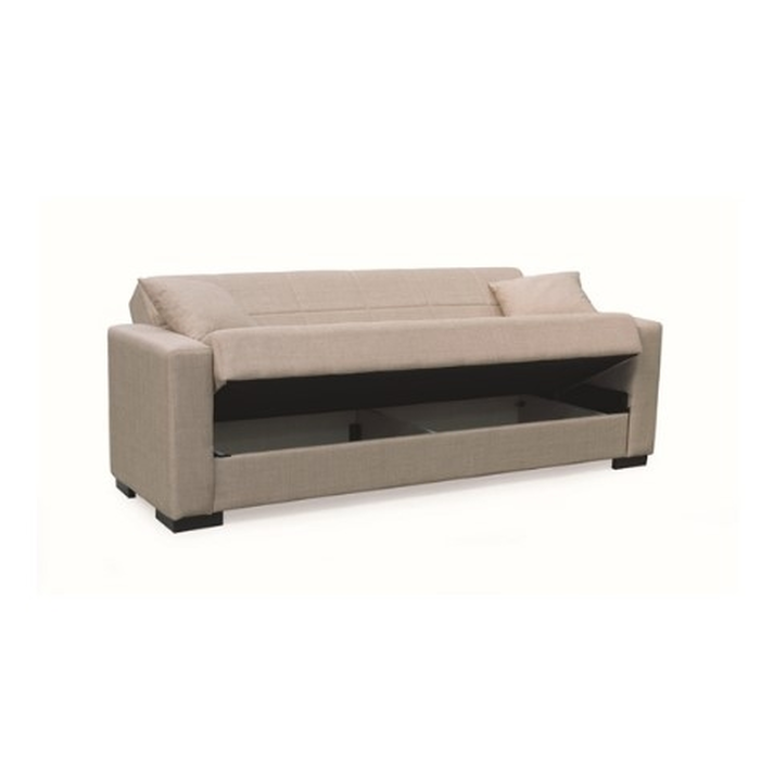 ROVER LIGHT BROWN ΥΦΑΣΜΑ 3ΘΕΣΙΟΣ ΚΑΝΑΠΕΣ/ΚΡΕΒΑΤΙ ΜΕ ΑΠΟΘ.ΧΩΡΟ 210X80εκ.