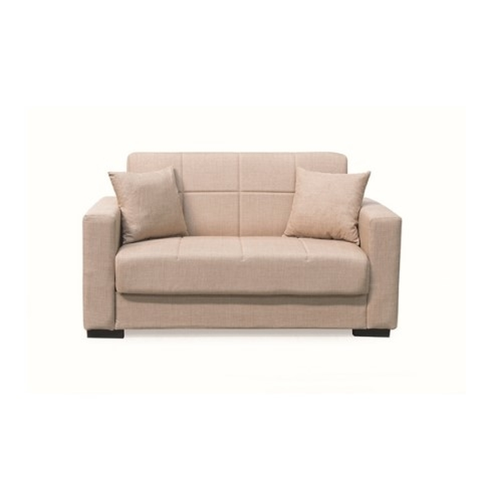 ROVER LIGHT BROWN ΥΦΑΣΜΑ 2ΘΕΣΙΟΣ ΚΑΝΑΠΕΣ/ΚΡΕΒΑΤΙ ΜΕ ΑΠΟΘ.ΧΩΡΟ 150Χ80εκ.