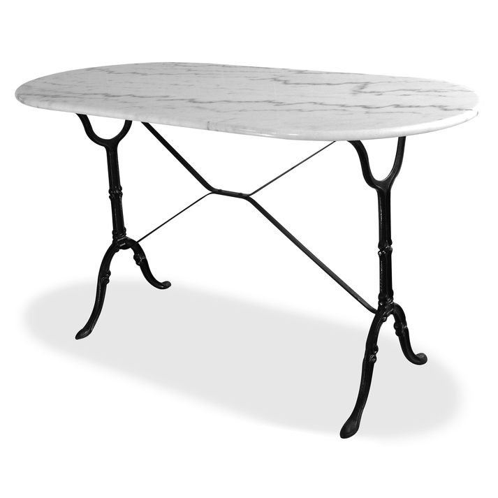 Οβάλ Μεταλλικό Τραπέζι Με Μάρμαρο 120 x 60 x H72cm