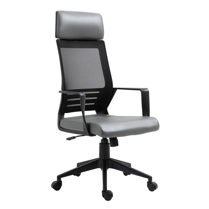 BF2500 Πολυθρόνα Γραφείου Διευθυντή Mesh Μαύρο - Pu Γκρι