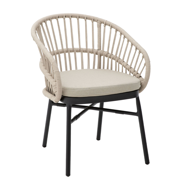 LUNA ΚΑΡΕΚΛΑ CREAM ΜΑΥΡΟ 58x65x78cm