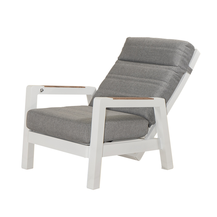 Καθιστικό Κήπου Αλουμινίου Σέτ 4 Τεμαχίων Με Μηχανισμό Αναδίπλωσης Πλάτης Στις Πολυθρόνες