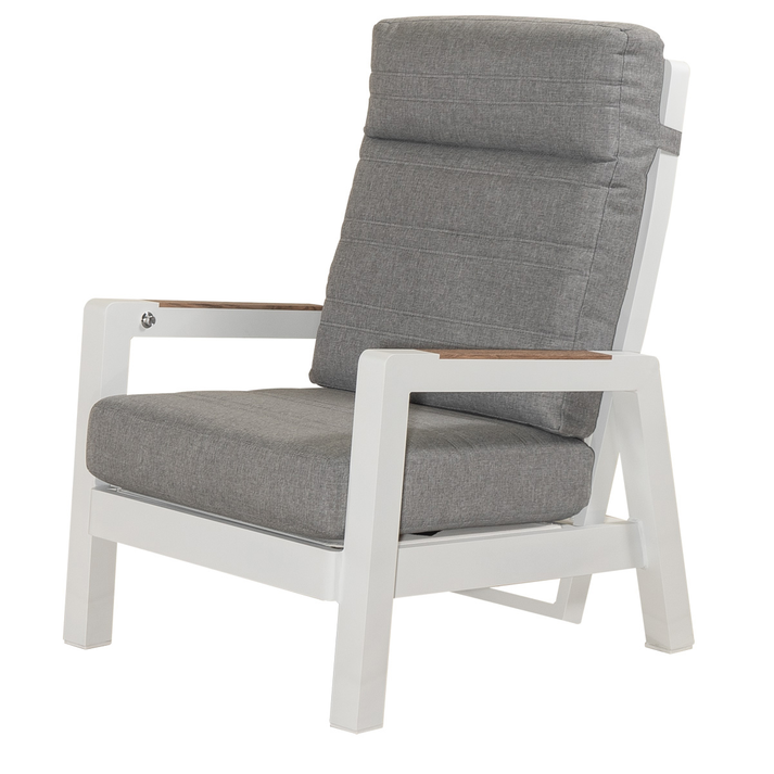 Πολυθρόνα Με Σκελετό Αλουμινίου , Pollywood Στα Μπράτσα Και Μηχανισμό Αναδίπλωσης Στήν Πλάτη Με Μαξιλάρι 73 x 83 x 101(h)cm