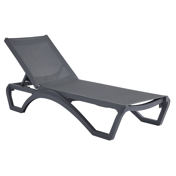 Dark Grey Ανακλινόμενη Ξαπλώστρα 5 Θέσεων Πολυπροπυλένιου Με Uv Προστασία Και Διάτρητο Ύφασμα