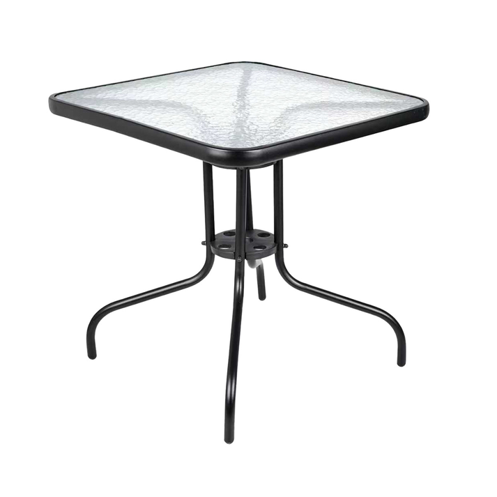 Τετράγωνο Μεταλλικό Τραπέζι Με Τζάμι 80 x 80 x 70(h)cm