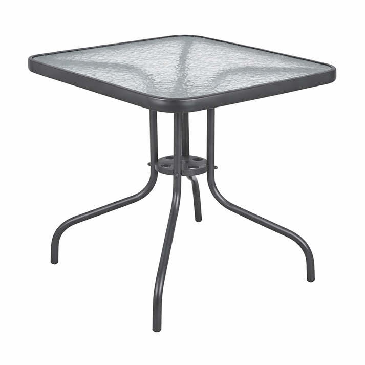 Τετράγωνο Μεταλλικό Τραπέζι Με Τζάμι 80 x 80 x 70(h)cm
