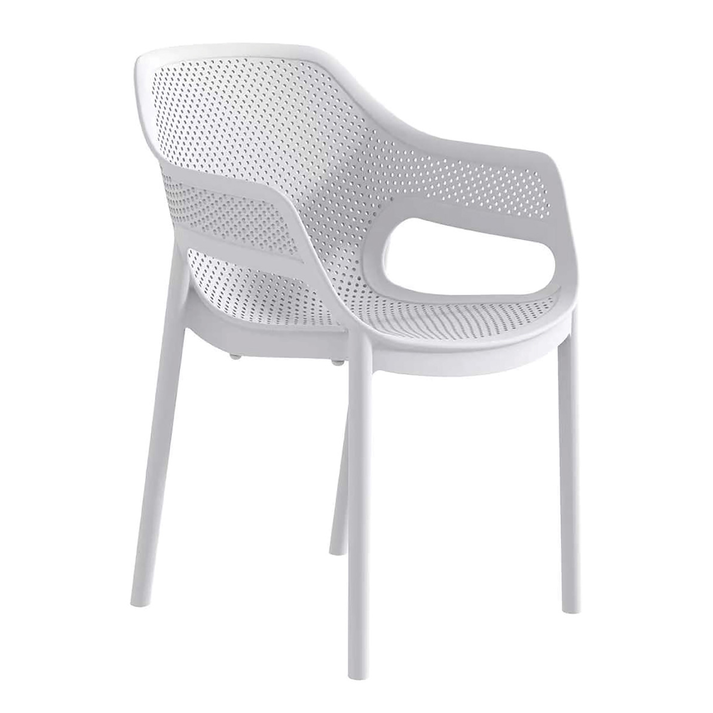 Λευκή Στοιβαζόμενη Πολυθρόνα Πολυπροπυλένιου Με UV Προστασία