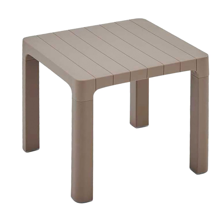 Καφέ Τετράγωνο Βοηθητικό Τραπεζάκι Πολυπροπυλενίου Με Uv Προστασία 45 x 45 x 40(H)cm