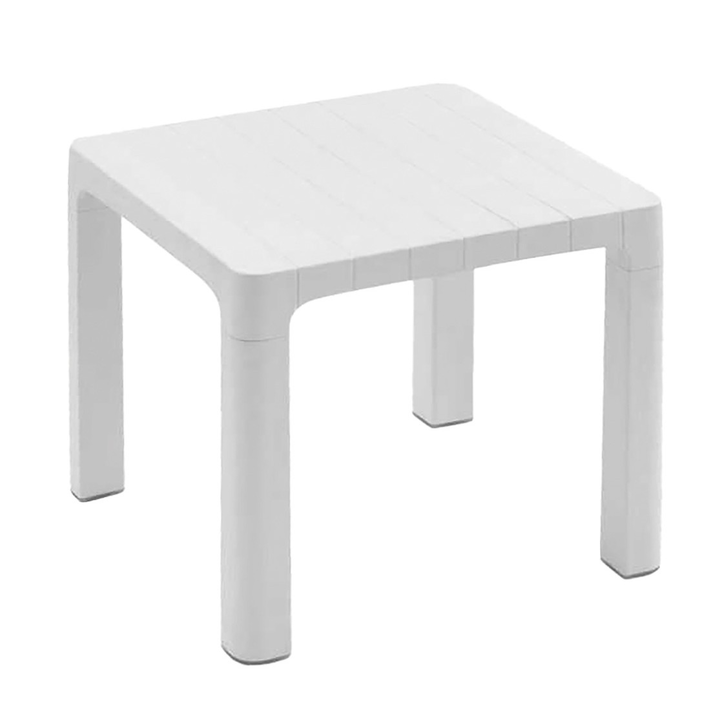 Λευκό Τετράγωνο Βοηθητικό Τραπεζάκι Πολυπροπυλενίου Με Uv Προστασία 45 x 45 x 40(H)cm