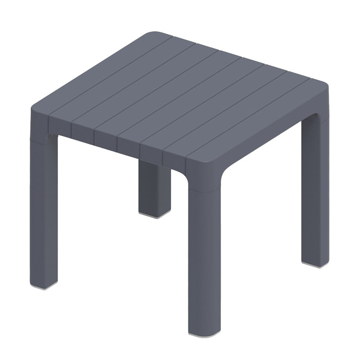 Dark Grey Τετράγωνο Βοηθητικό Τραπεζάκι Πολυπροπυλενίου Με Uv Προστασία 45 x 45 x 40(H)cm
