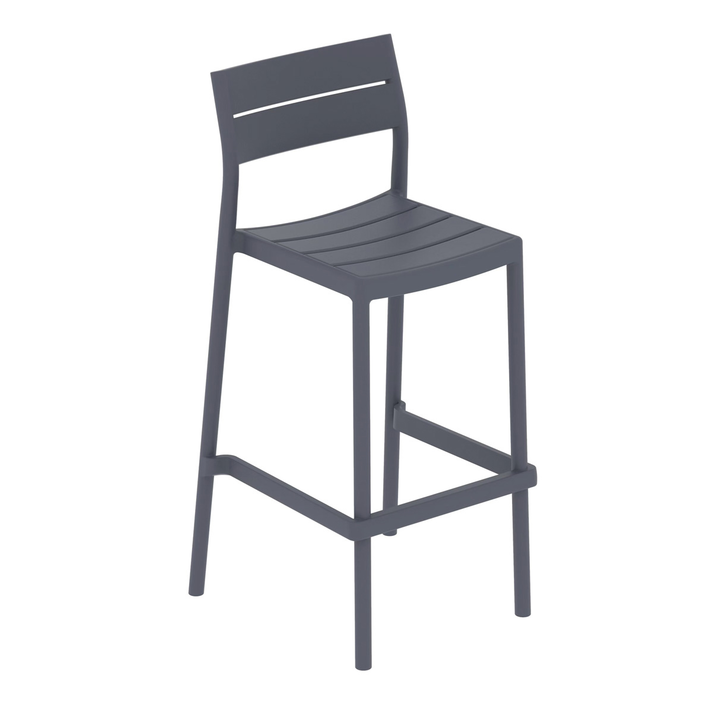 Dark Grey Σκαμπό Μπάρ Πολυπροπυλένιου Με UV Προστασία