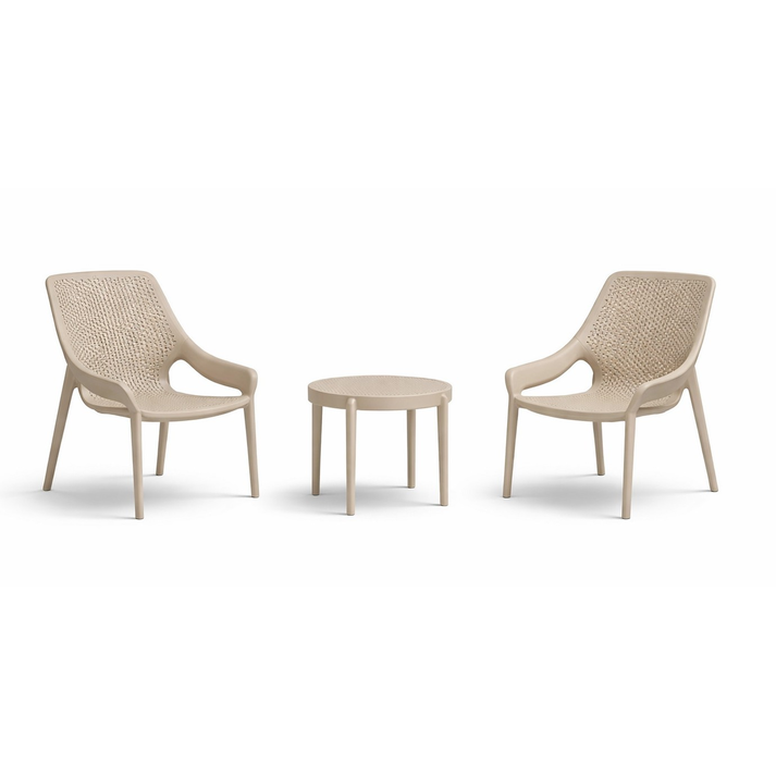 TAUPE Καθιστικό Σέτ Πολυπροπυλένιου 3 Τεμαχίων Με UV Προστασία