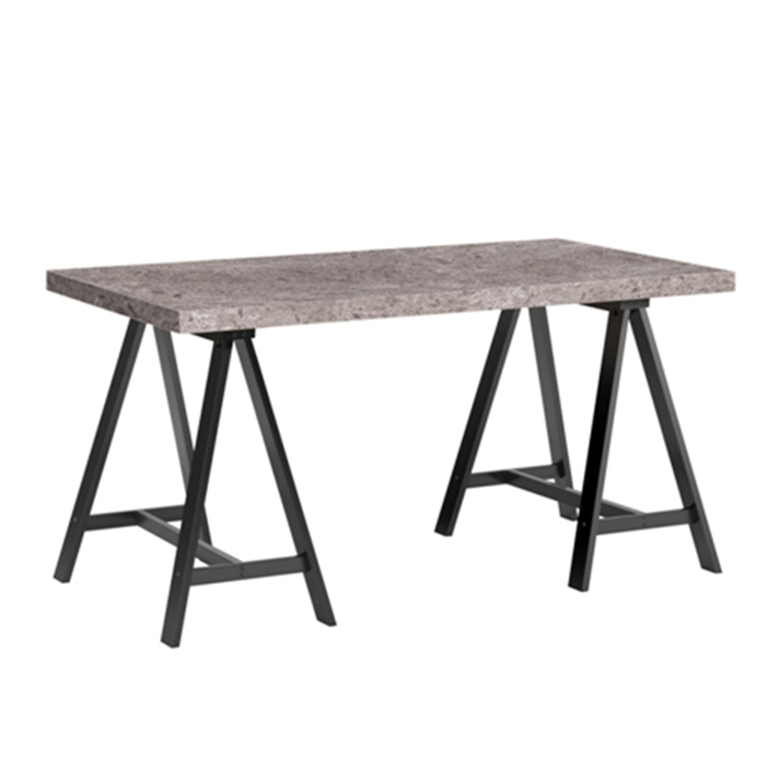 CAVALLETTO ΓΡΑΦΕΙΟ CEMENT ΜΑΥΡΟ 140x75x74