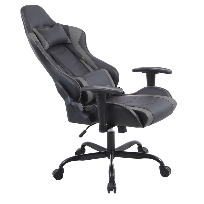 EXPLOR ΚΑΡΕΚΛΑ GAMING ΓΡΑΦΕΙΟΥ ΜΑΥΡΟ ΓΚΡΙ 50x71x135
