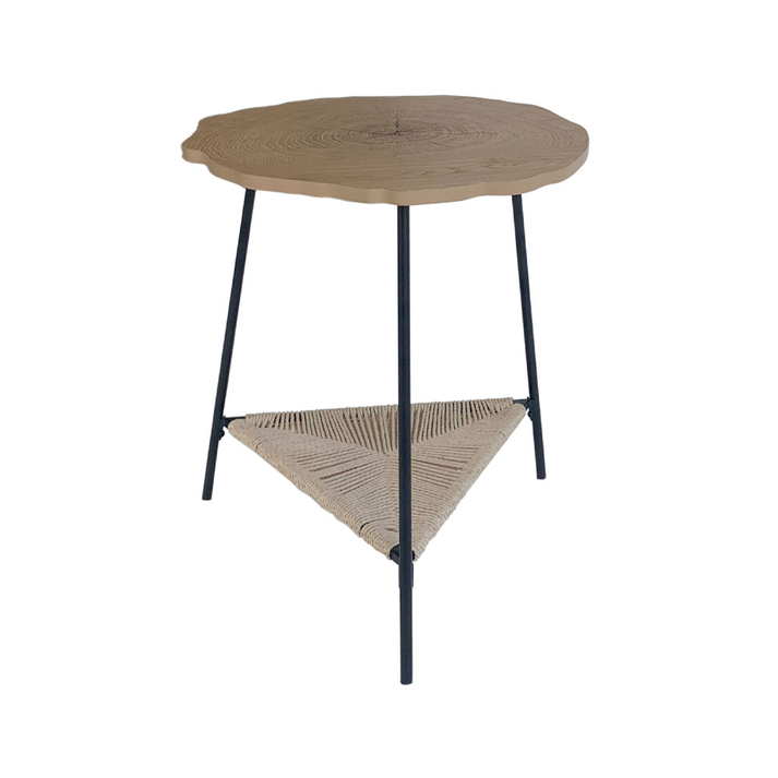 TREE SIDE TABLE ΦΥΣΙΚΟ ΜΑΥΡΟ 46x46x52