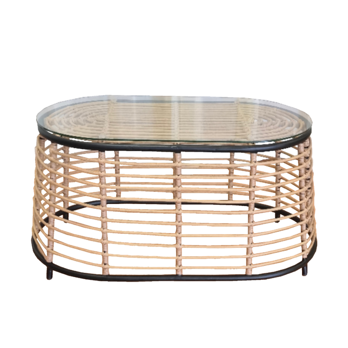 LOOM COFFEE TABLE ΦΥΣΙΚΟ ΜΑΥΡΟ 95x55x45