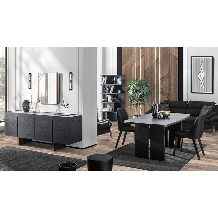 DARK ΤΡΑΠΕΖΙ ΜΑΥΡΟ OAK 180x95x75
