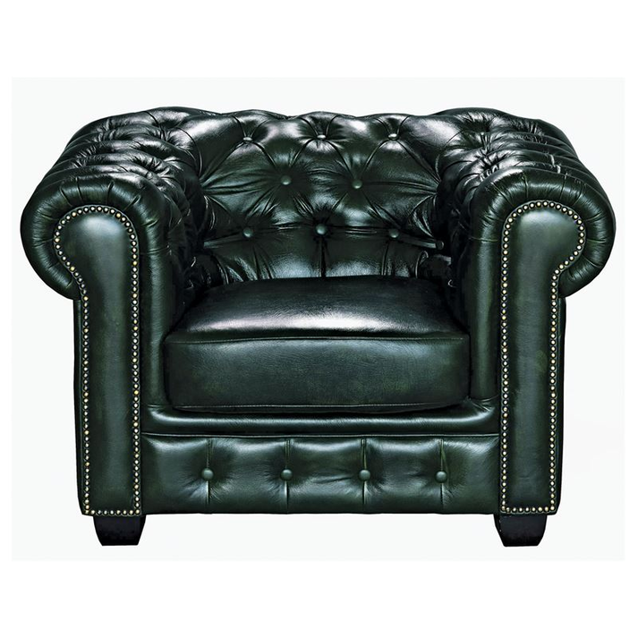 CHESTERFIELD Birmingham Πολυθρόνα Σαλονιού Καθιστικού,Δέρμα Antique Green